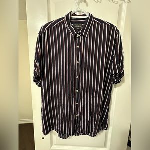 Mens Zara Relaxed Fit Short Sleeve Button Shirt (Large)